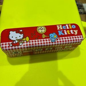 Sanrio Hello Kitty Red and White Gingham Pencil Case